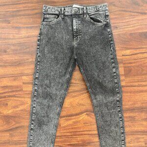 TopShop Jamie Black Acid Wash Jeans